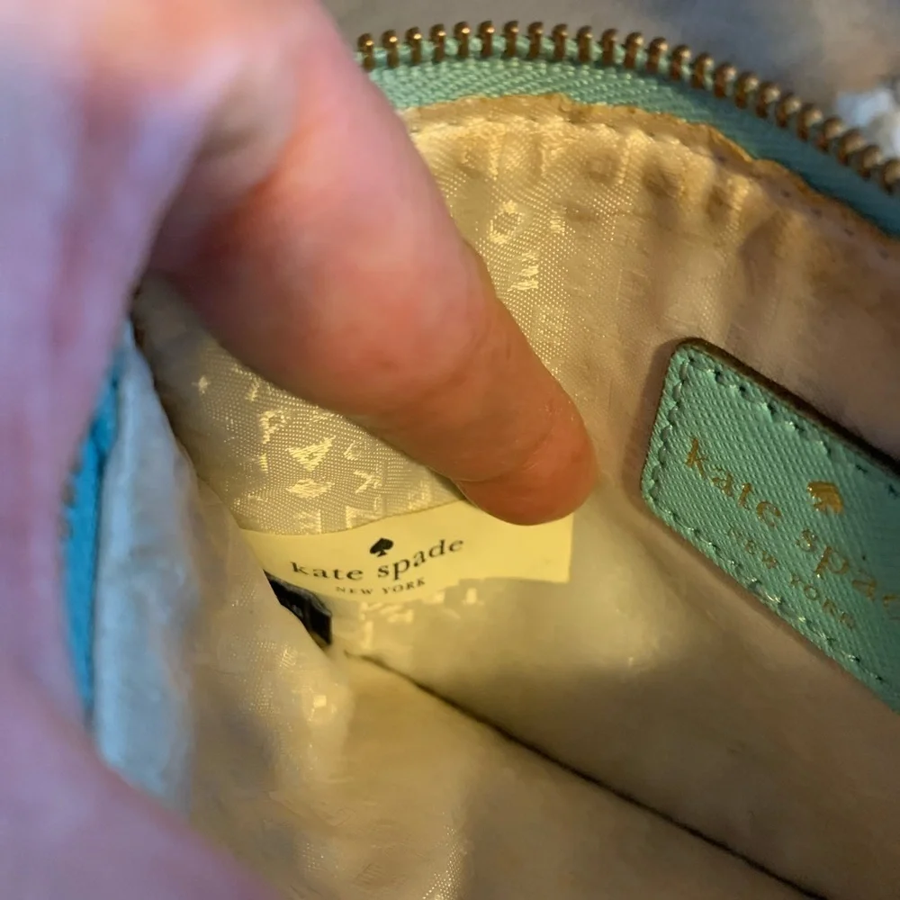 Kate Spade Mikas Pond Bee Wristlet Mint Mojito Green.